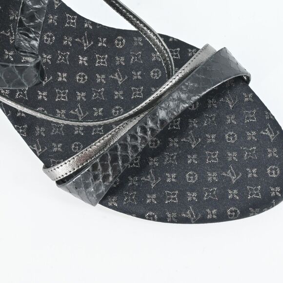 LOUIS VUITTON Monogram Strappy Heels Size 38 - Picture 4 of 9